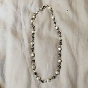 Silver And Pearl Necklace